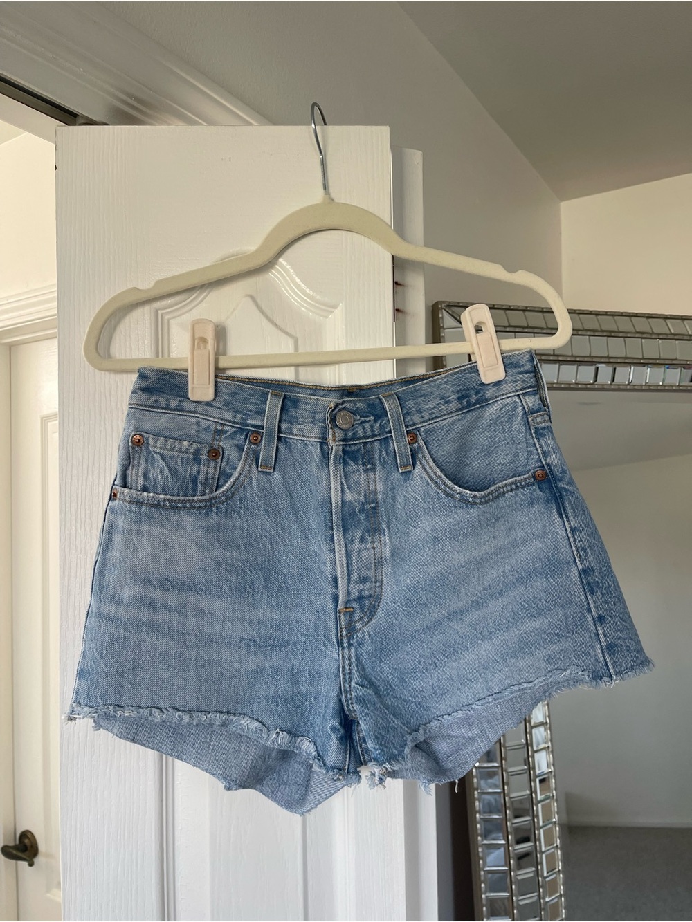 Levi 501 Blue Denim Cutoff Shorts